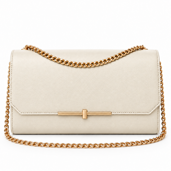 Soline Chain Bag – Ivory — front view
